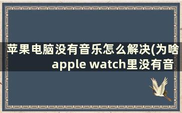 苹果电脑没有音乐怎么解决(为啥apple watch里没有音乐)